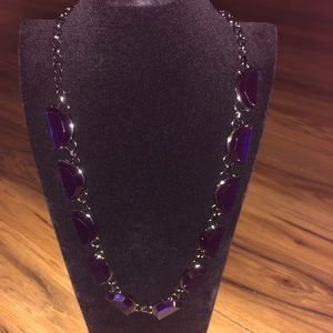Coldwater Creek long crescent gem necklace